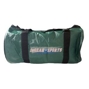 In Gear Is Sports Green And Black Sports Duffel Bag NWOT 18"x10"x9"